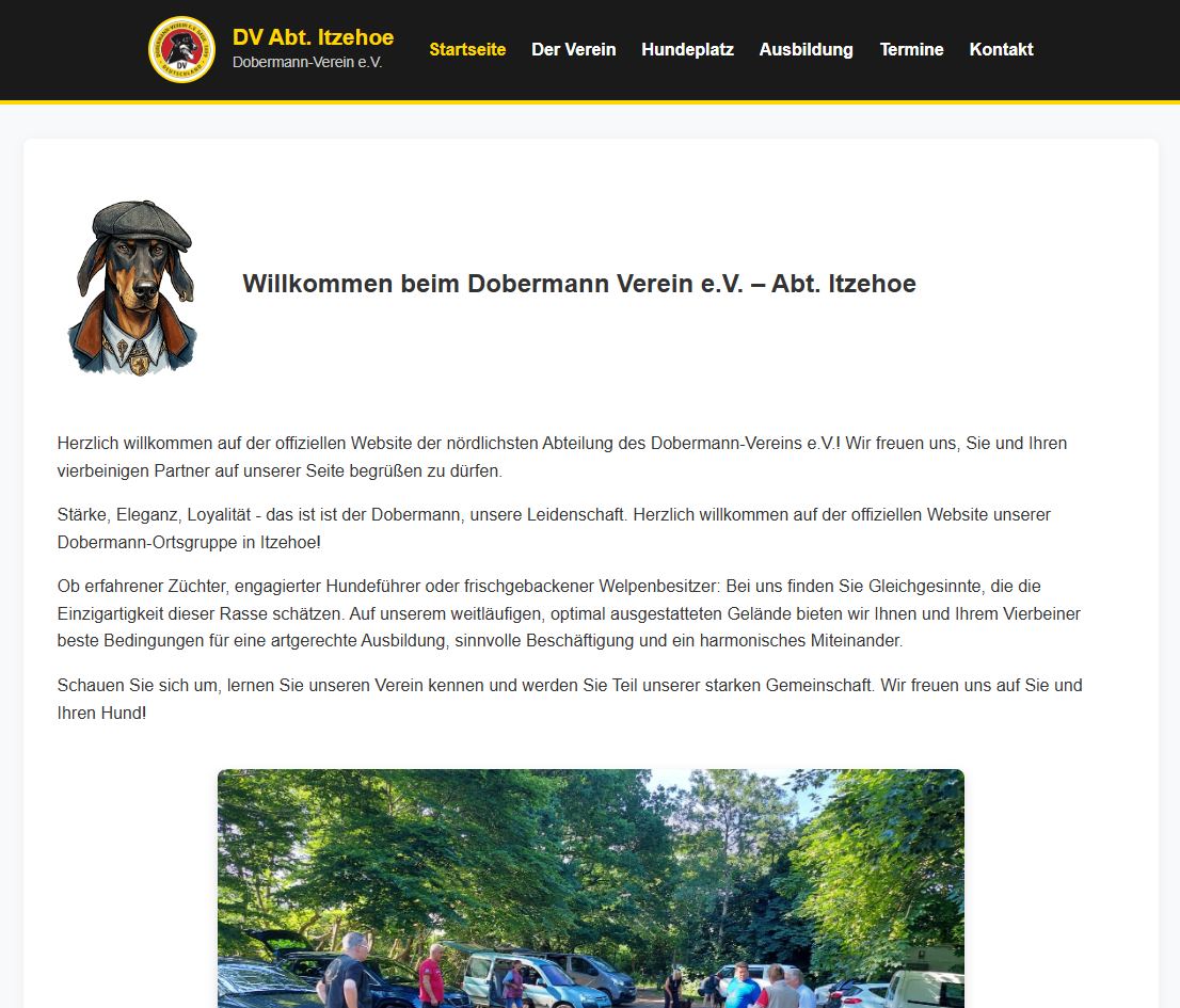 Startseite des Dobermann Verein e.V. Abt. Itzehoe