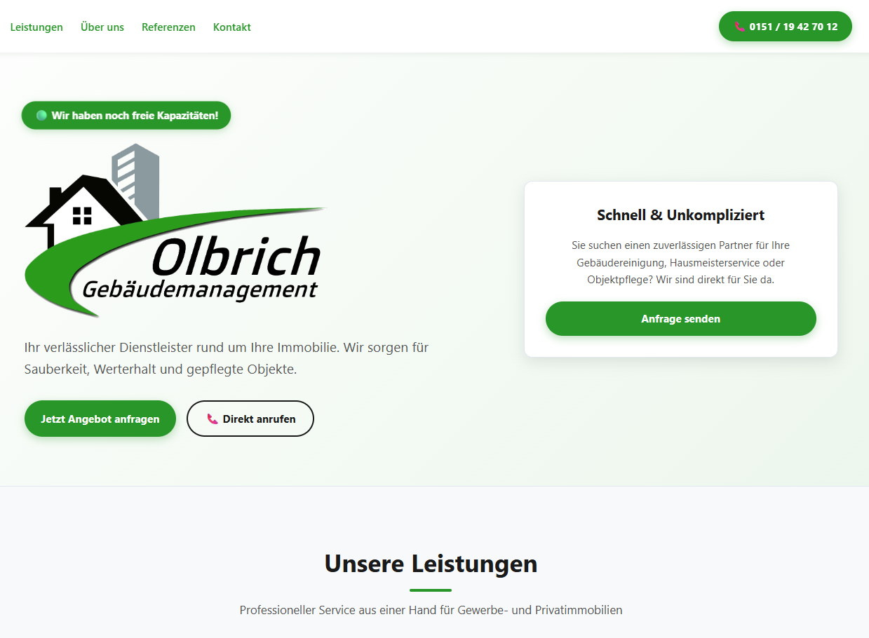 Startseite von Olbrich Gebäudemanagement